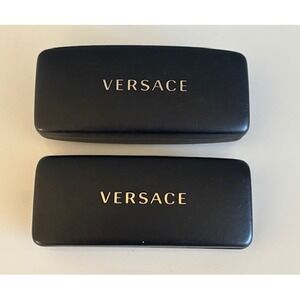 Lot of 2 Versace Black Hard Eyeglasses/Sunglasses Clamshell Cases